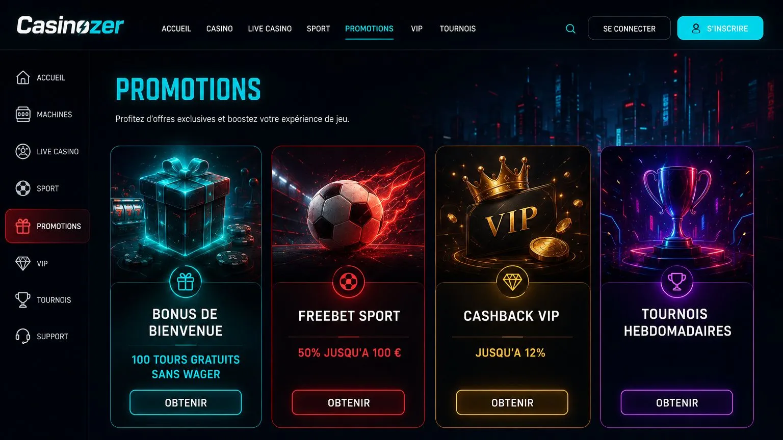 cazinozer : bonus et promotions exclusives sur casinozer
